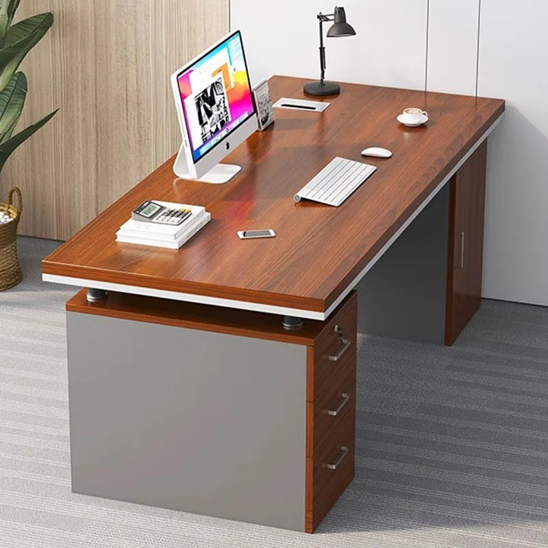 Waterproof Big Computer Table Brown Low Price Wooden Reading Computer Desks Executive Writing Escritorios De Ordenador Furniture