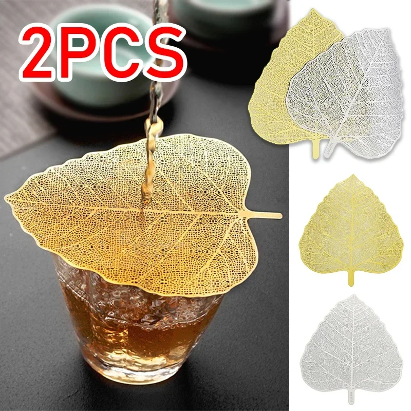 2/1pcs Stainless Steel Tea Infuser Leave Shape Bodhi Tea Filter Kung Fu Tea Infusers Access Hollow Out Leaves Strainer Drinkware