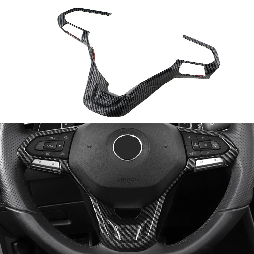 Für Volkswagen VW T-roc 24-25 Taos 21-25 Tiguan 23-24 Nachahmung Carbon Faser Auto lenkrad Abdeckung Innen Zubehör