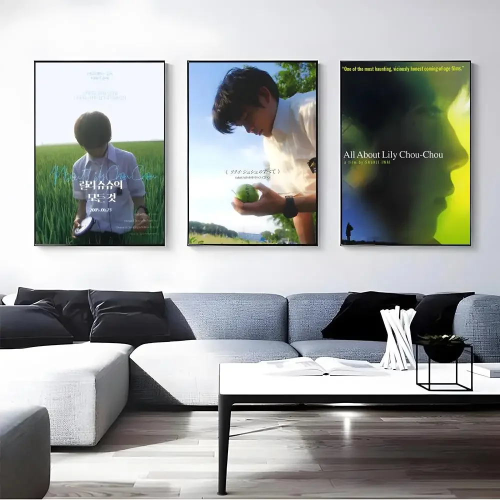 Movie A-All About Lily Chou-Chou Poster Self-adhesive Art Waterproof Paper Sticker Coffee House Bar Room Wall Decor