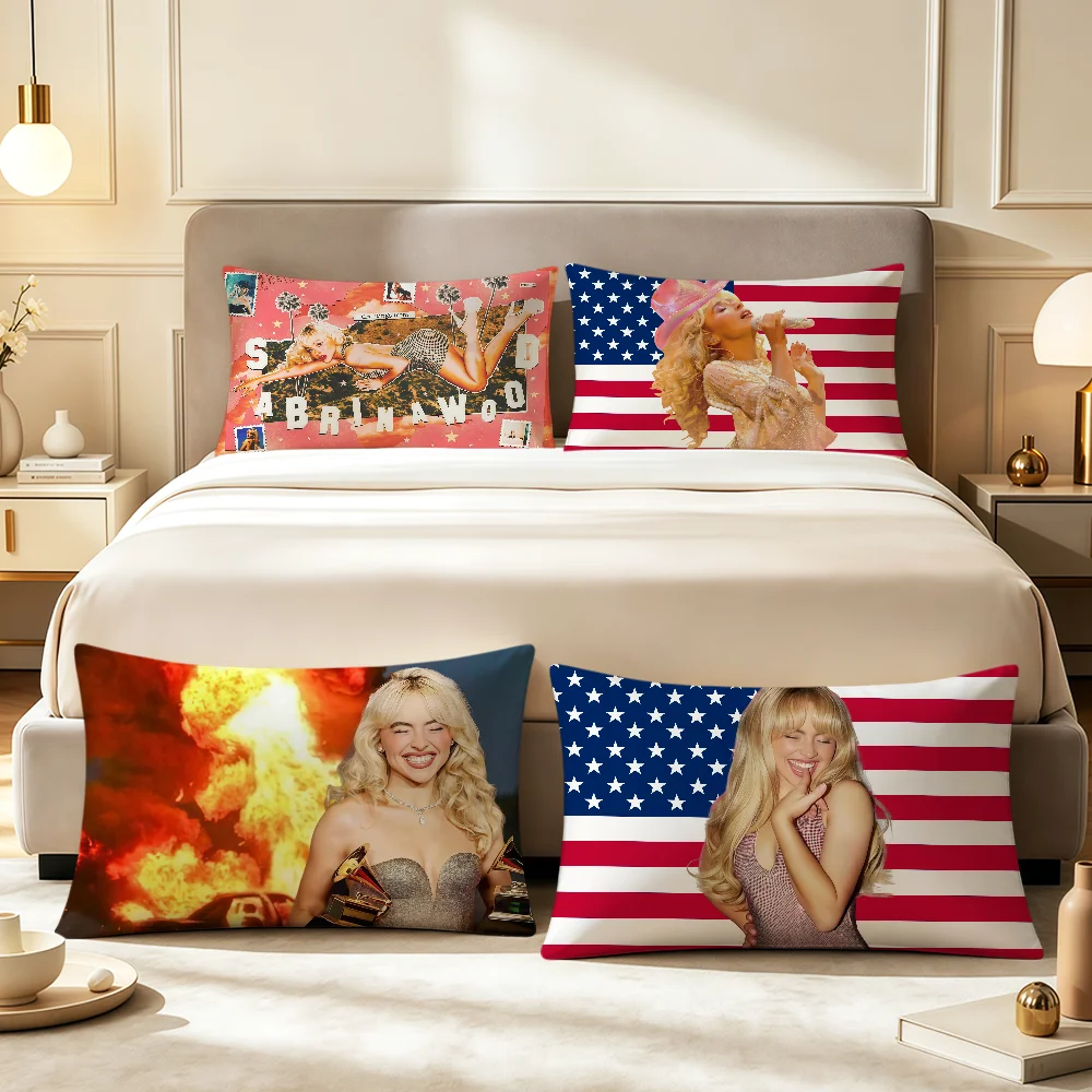 Fotografia 6: Capa de Almofada Retangular Macia com Tema de Meme Pink Pop da Cantora Sabrina Carpenter, para Decoração de Casa, Sofá, Sala de Estar, Quarto e Dormitório, Presente