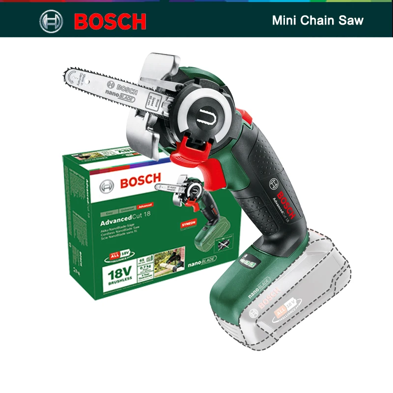 Bosch Cordless Saw Advanced Cut Mini Chain Saw 18V Battery Powered Brushless Electric Saw Handheld Pruning Chainsaw No Battery