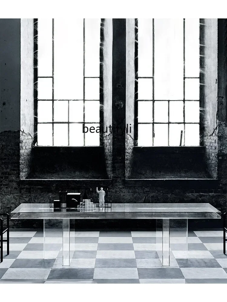 Q181  Imported Acrylic Modern Simple Transparent Dining Table Designer Office Table Minimalist Conference Table furniture