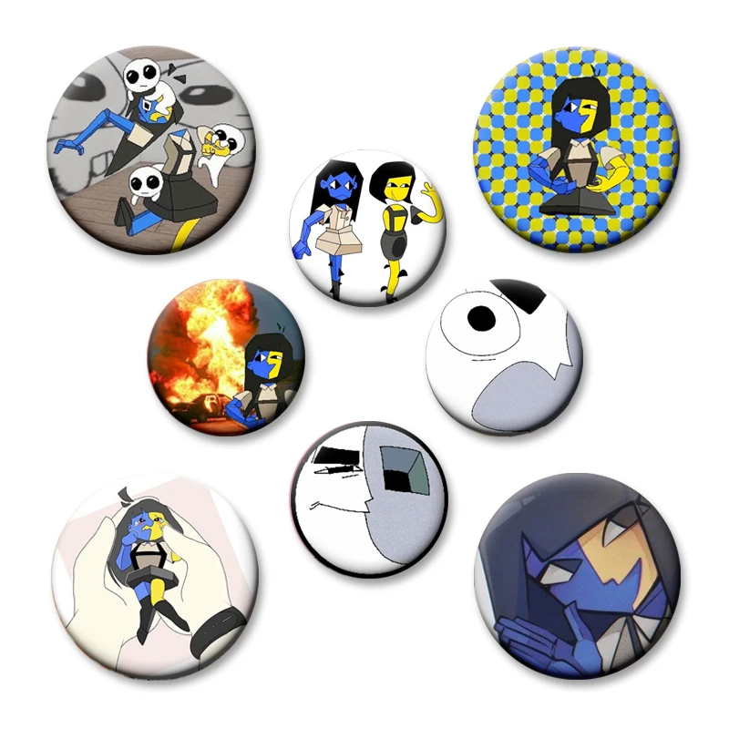 32/58mm Ena Graphic Sthetic Rain Rock Soft Button Pin Cartoon Brooch Tinplate Badge for Hat Bag Clothes Decoration Fashion Gifts