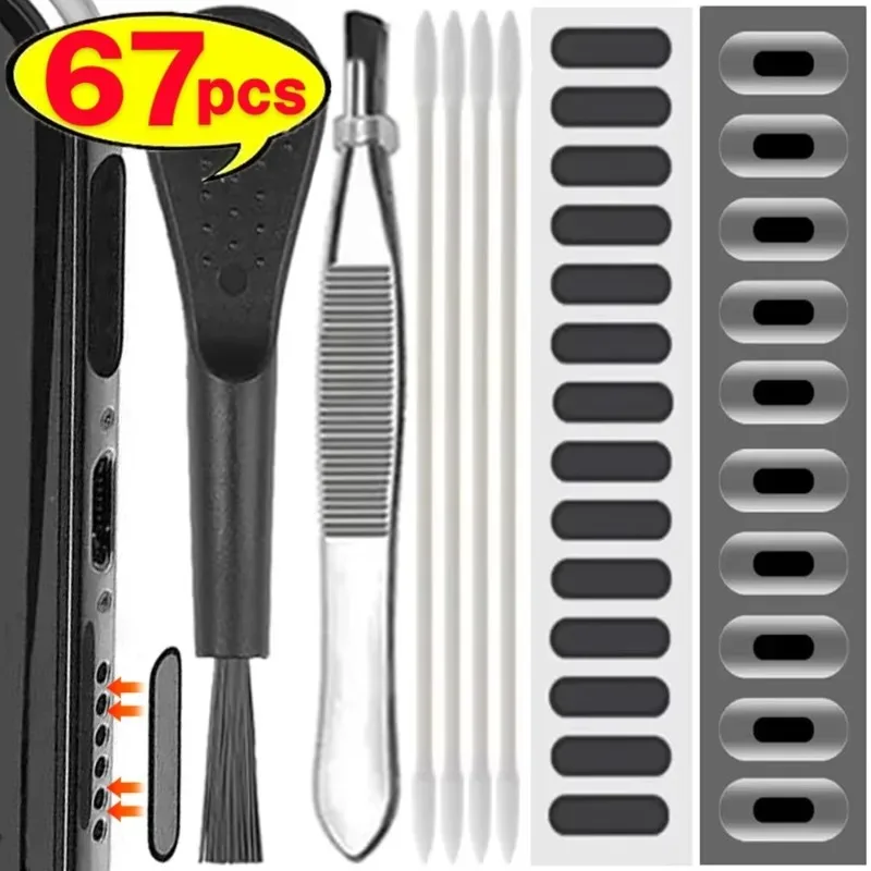 Mobile Phone Speaker Dust Plug Mesh Sticker for iPhone 16 Samsung Xiaomi Type C Charging Port Protector Cleaning Kit Universal