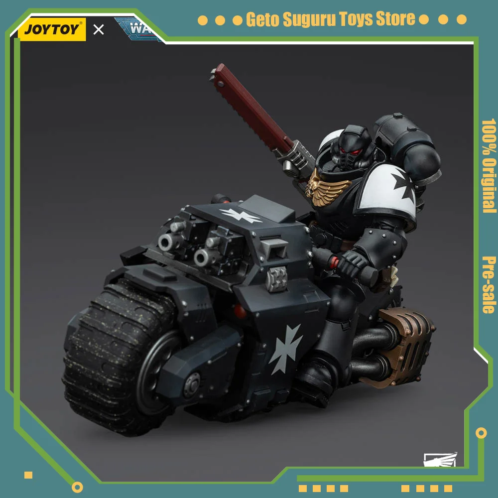 JOYTOY 1/18 Action Figure Warhammer 40K Space Marines Black Templars Outriders Figure Brother Valtus Joints Movable Anime Model