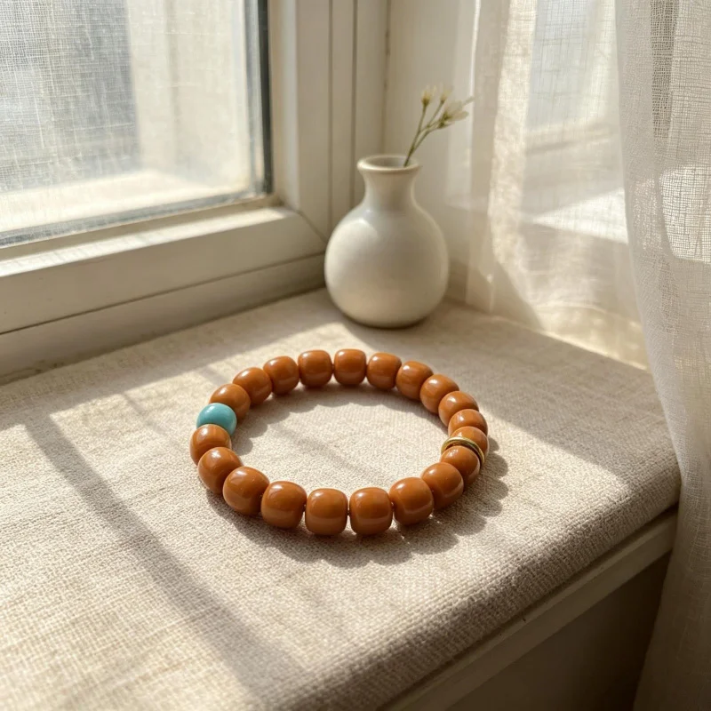 Men'S Monkey Bracelet, Octagonal Hexagonal Vintage Smooth Beads, Women'S Shark Back Retro Ethnic Style