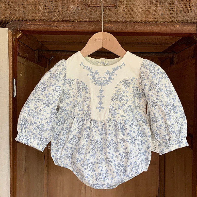 

Новинка 2023 года, осенняя детская одежда для детей от 0 до 24 месяцев, комбинезон для маленьких девочек, хлопковый комбинезон с длинными рукавами и принтом для маленьких девочек