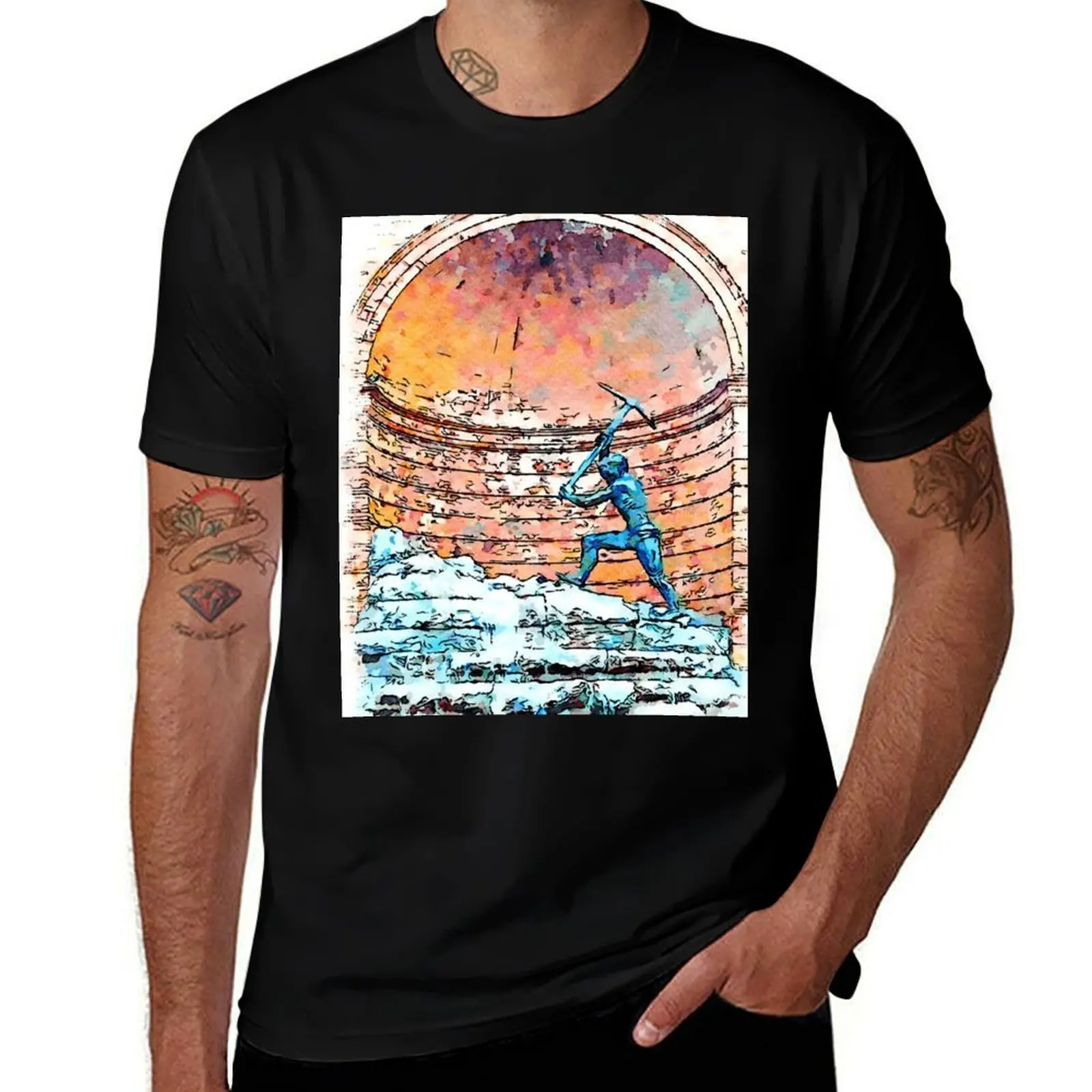 Fountain with monument T-Shirt Performance Dry Fit T-Shirt