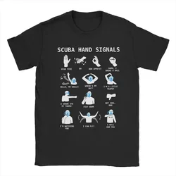 Men's T-Shirts Scuba Hand Signals Diver Dive Vintage 100% Cotton Tee Shirt Short Sleeve T Shirts Crewneck Clothing Printing