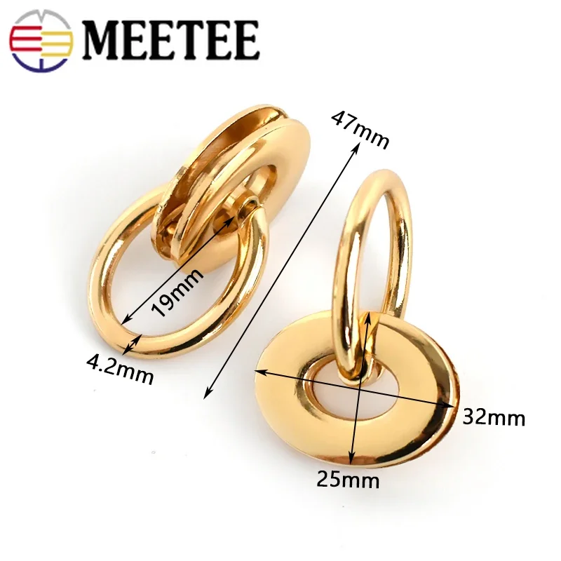 5/10Pcs Metal Buckles Bag Side Hook Eyelet O Ring Clasp Screws Connect Handbag Handle Leather Bags Strap Belt Hardware Accessory