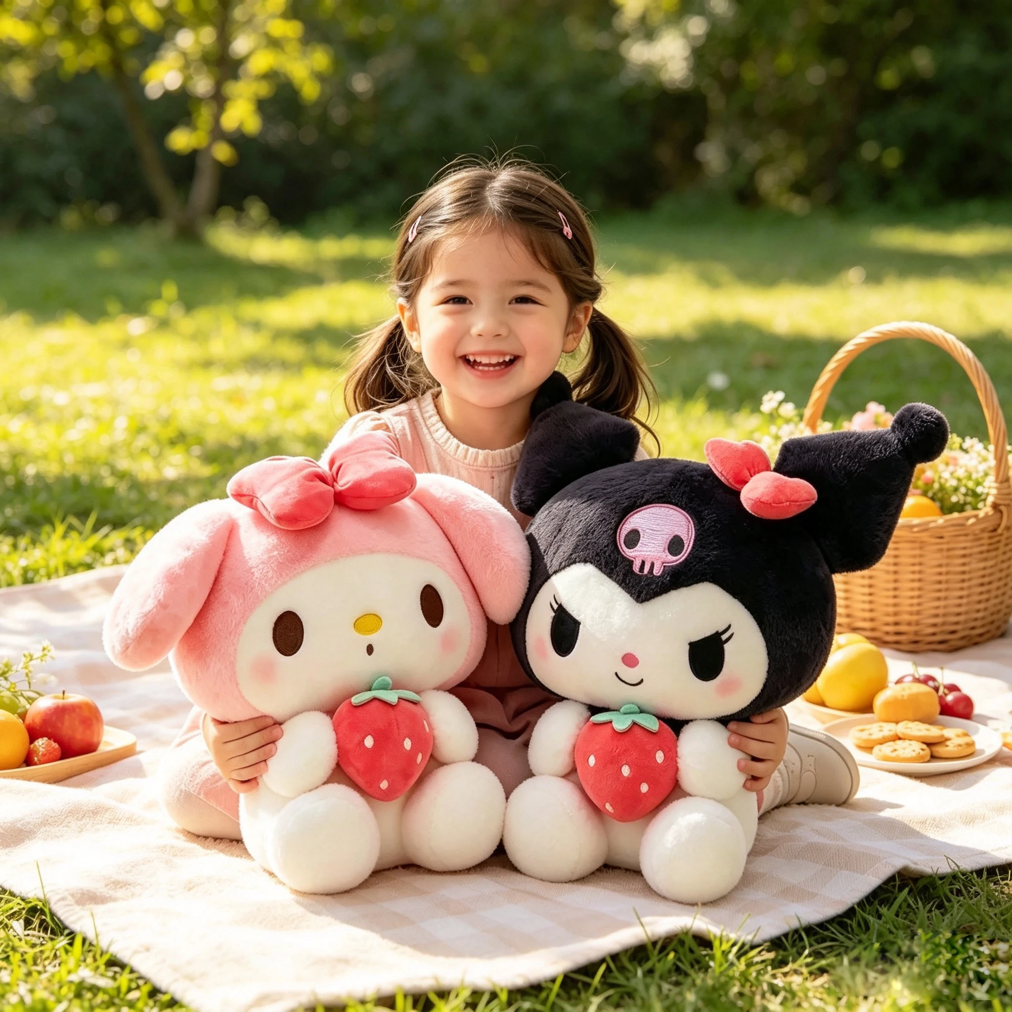 HOTStock Sanrio Kitty 25Cm Anime Kuromid Toys Kawaii Mymelody Cinnamorol Plush Soft Stuffed Animals Doll Plushie Pillow Xmas