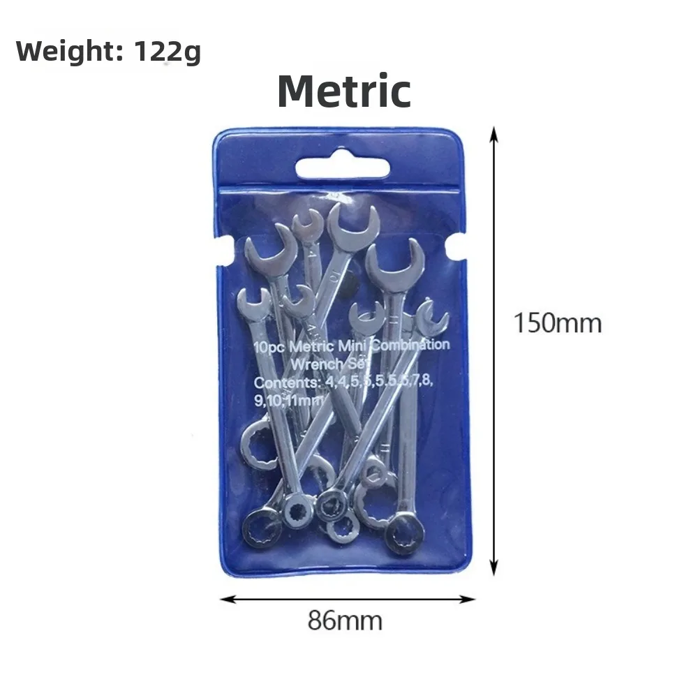 4-11mm Range Miniature Wrench Set Double Ended Durable Tools Combination Spanner Set Metric/Imperial Ratchet Wrench Set