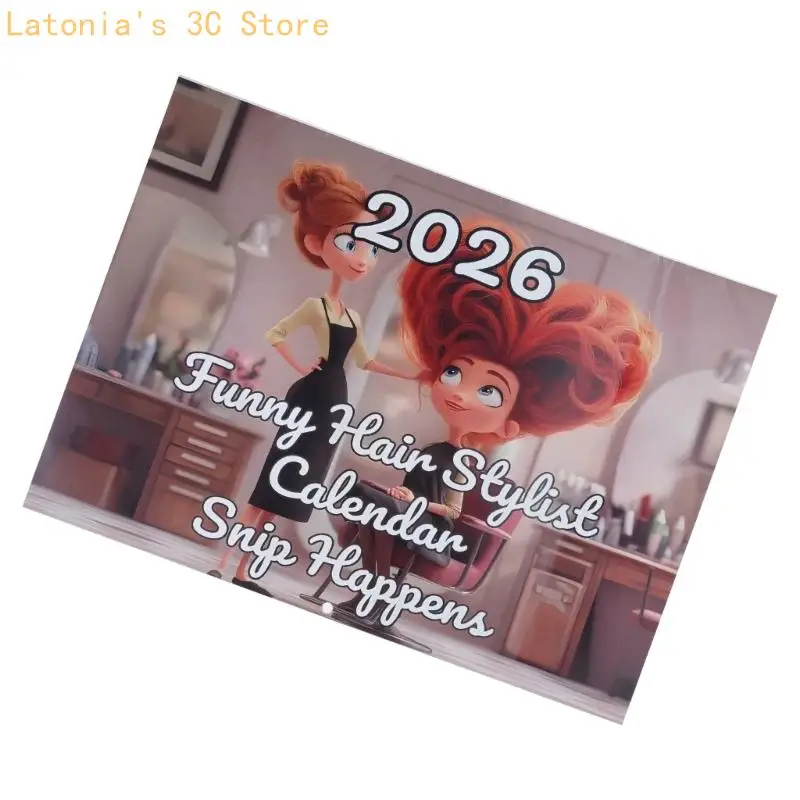 2026 Humorvoller Salonkalender, Doppelspulenbindung, Wandkalender, Monatsplaner, Geschenk für Beauty-Enthusiasten – Detail 3