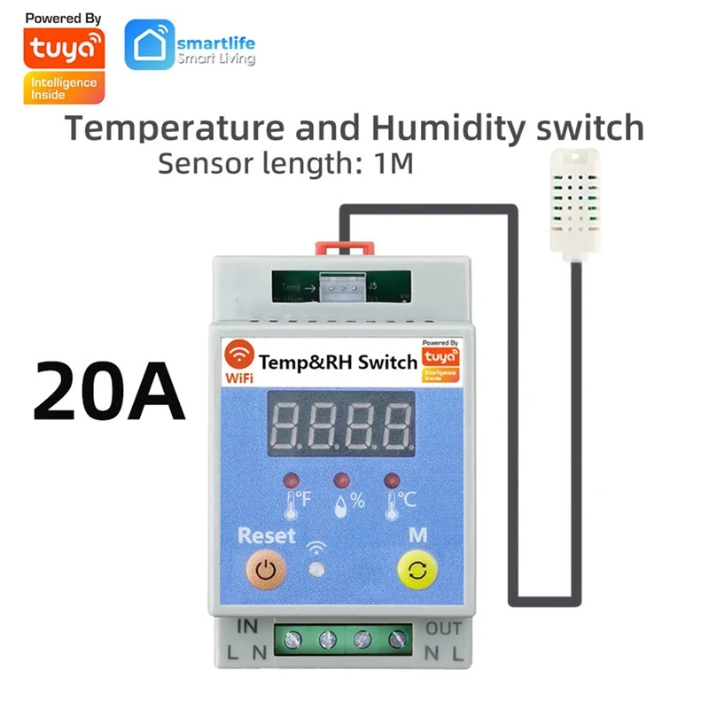 Tuya-Joli de contrôle de la température et de l'humidité, minuterie Wifi, 20A, contrôle de la température et de l'humidité, contrôle de la température pour la surveillance à domicile, nouveau