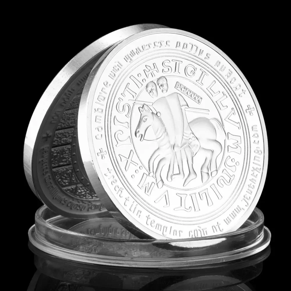 Knight Templar Badge Silver Plated Coin Collectible Souvenir Gift Knight Commemorative Coin