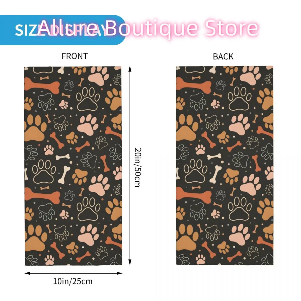 الكلب الكفوف باندانا الرقبة وشاح أبيض متعدد الاستخدام أغطية الرأس الصيد للجنسين الكبار الشتاء