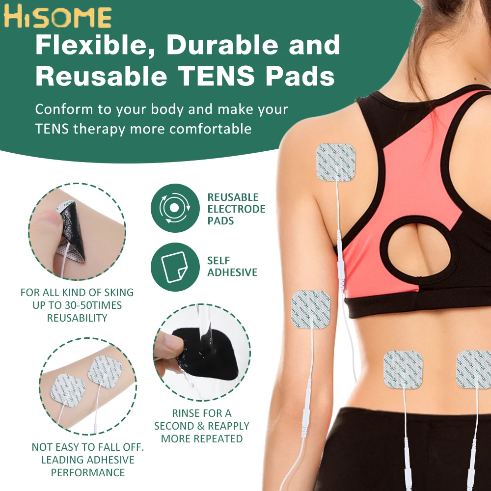 

10/20/50Pcs 4*4cm TENS EMS Nerve Muscle Stimulator Electrode Pads Acupuncture Body Muscle Massager Adhesive Patch