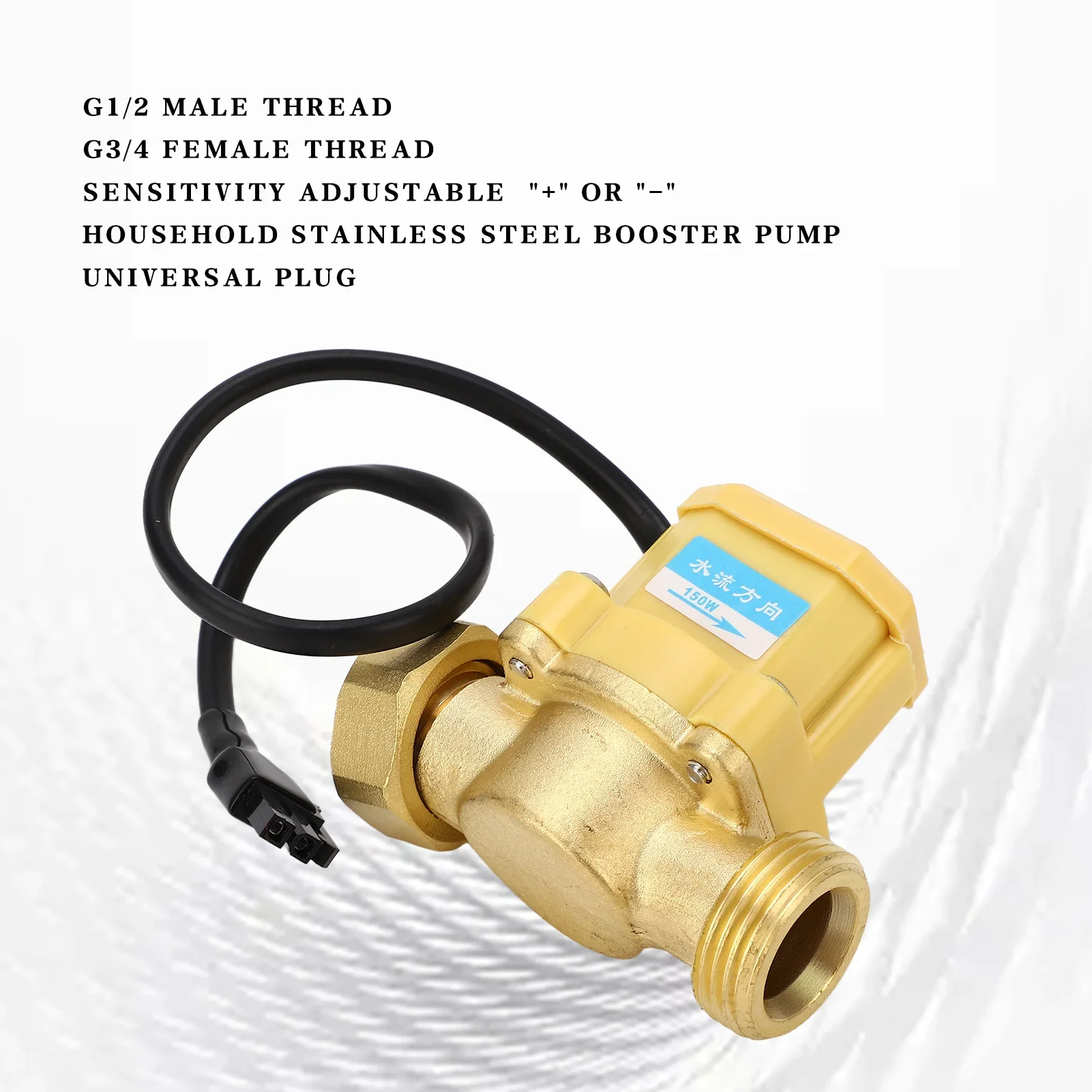 Water Pressure  Pump Switch G3/4 to G3/4 Brass Electronic Water  Controller Switch Shortage Protection for Household