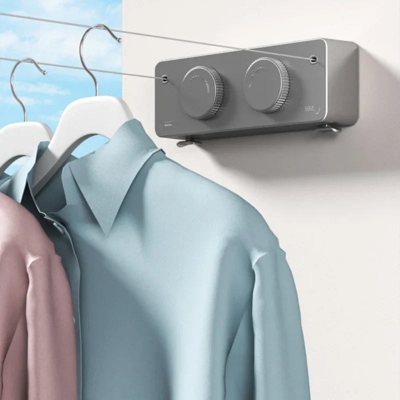 NEW Stainless Seel Retractable Clothesline  Pull-Out Clothes-Drying Machine Rope Space-Saving Clothes Drying Rack Household