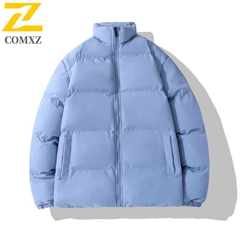 

COMXZ хлопковая стеганая куртка с воротником-стойкой, деловая повседневная дорожная зимняя куртка, уличная стильная стеганая куртка, мужская одежда