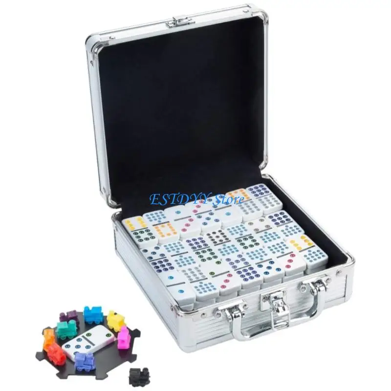 G6DE Durability Melamine Dominoes Block Educational Stacking Toy for Kids Ages 3+ with Storage Box