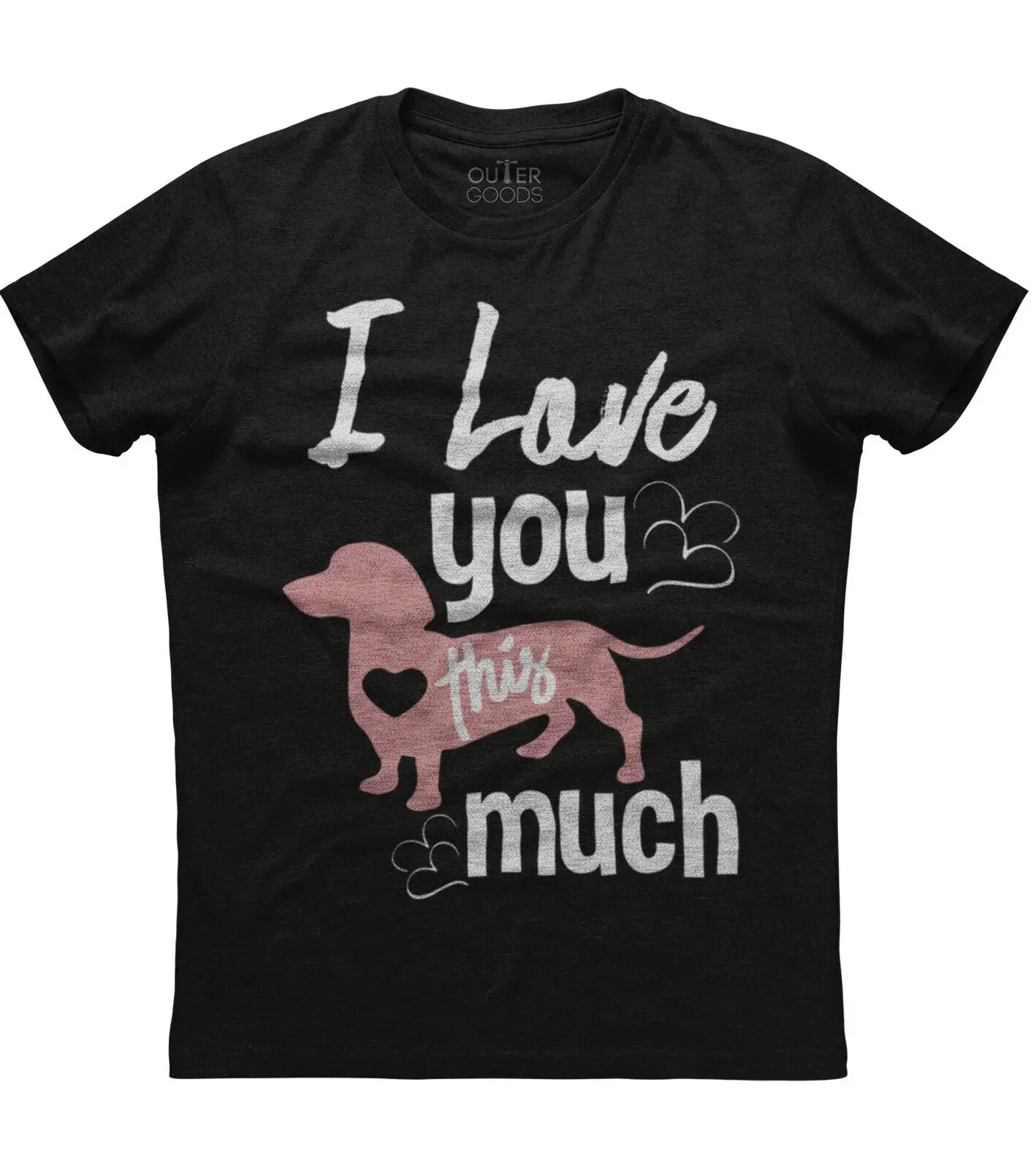 I Love You This Much. Funny Dog Lovers Graphic Phrase T-Shirt. Summer Cotton O-Neck Short Sleeve Mens T Shirt New S-3XL