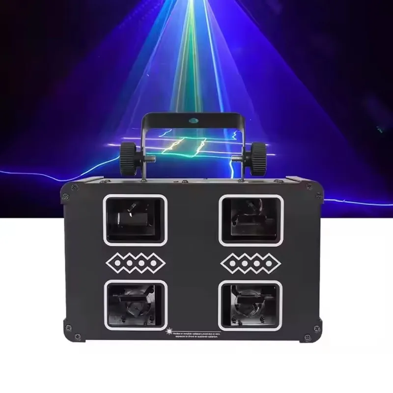 

Rectangle Four Head Scanning Laser Line Full-color Laser Line Light DJ Disco Show Night Club RGB Stage Laser Light
