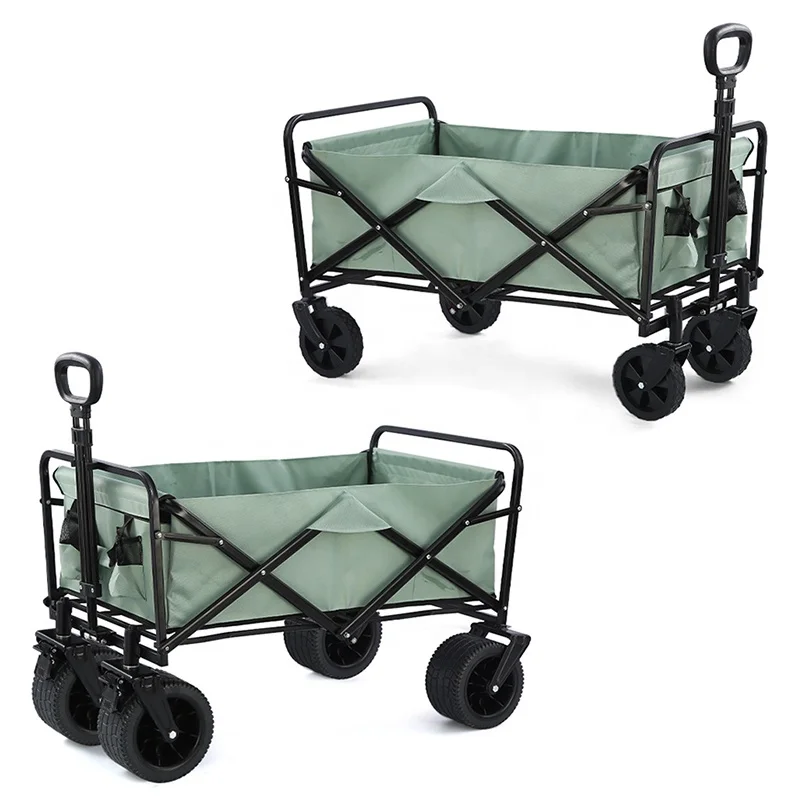

Customizable Four-Wheel 600D Oxford Cloth Folding Cart for Outdoor Camping Shopping & Picnic Use-OEM/ODM Supported