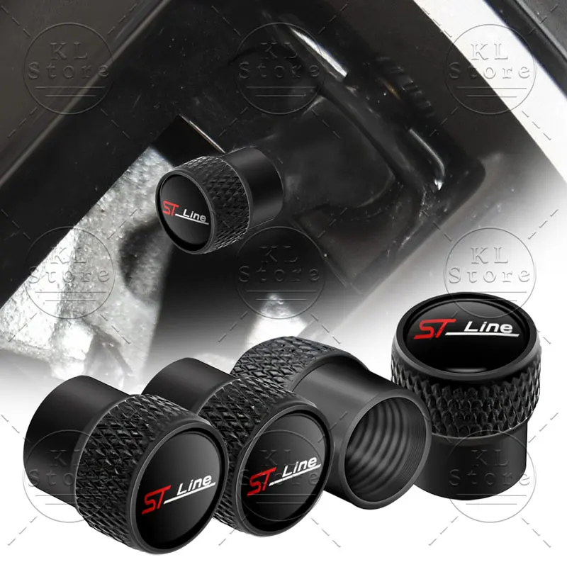 Capuchons de assujetde roue en métal extérieur automatique, logo ST Line, boîtier de tige, cache-poussière pour Ford Focus, Mk3, Mk5, Fi.C.