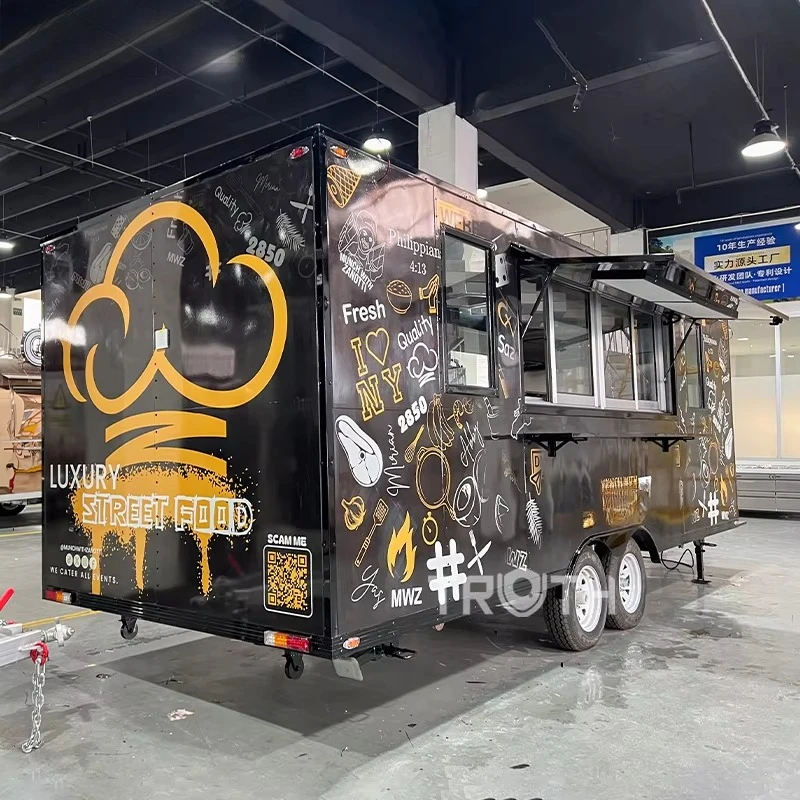 2026 Fully Equipped Fast Food Trailer Coconut Water Hotdog Vending Cart Italian Ice Mobile Food Cart Price Customized