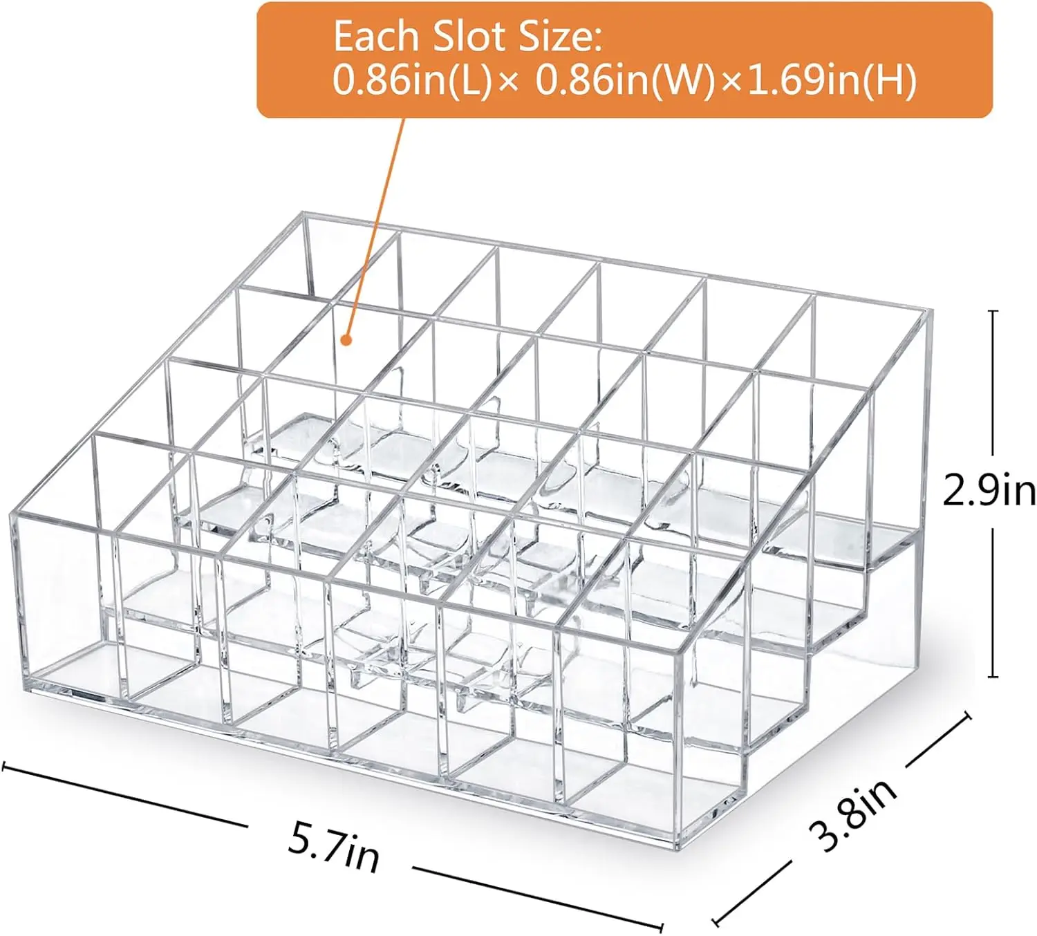 Lipstick Organizer,Small Clear Plastic  Lip Gloss  Perfume Sample Mascara Holder with 24 Slots