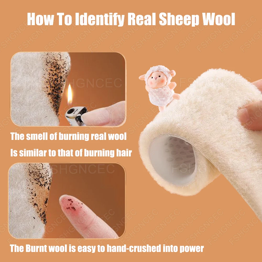 Latex Sports Insole Soft Elasticity Shoe Pads Unisex Winter Thick Thermal Real Wool Insoles for Shoes Inner Soles for Snow Boots