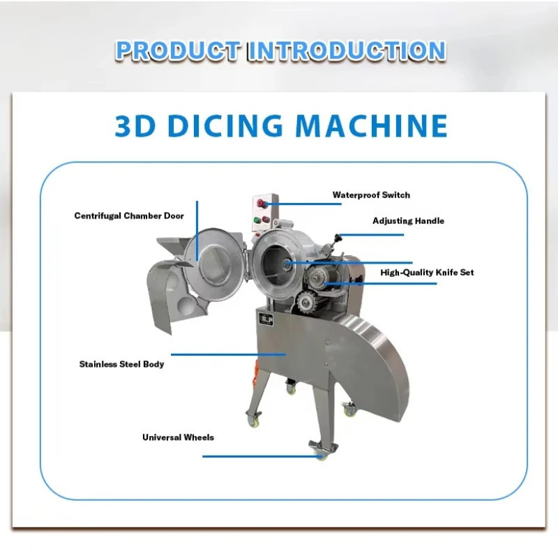 Customized Commercial 304 Stainless Steel Cube Cutting Machine Fruit Vegetable Dicing Machine Vegetable Cutter