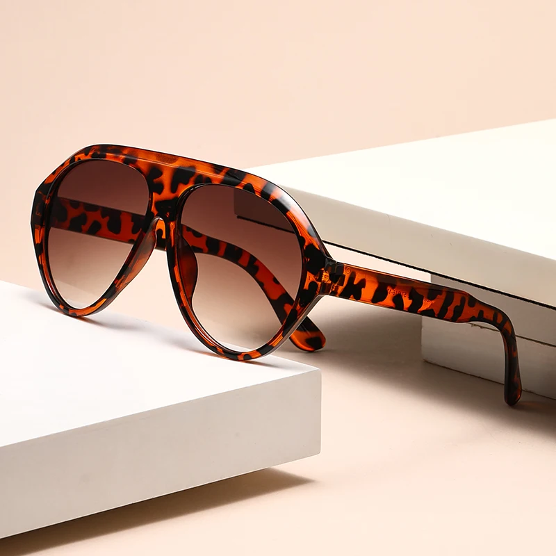 Fashionable Large-frame Pilot Sunglasses With Sun Protection And Retro Vibe-blocking Uv Protection Glasses 3084 image 6