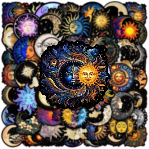10/30/50 st Coola Gotiska Konst Måne Sol Tecknade Klistermärken Vintage Graffiti Dekaler DIY Stationery Resväska Laptop Vattentäta Klistermärken 8 best sales sval måne - №8
