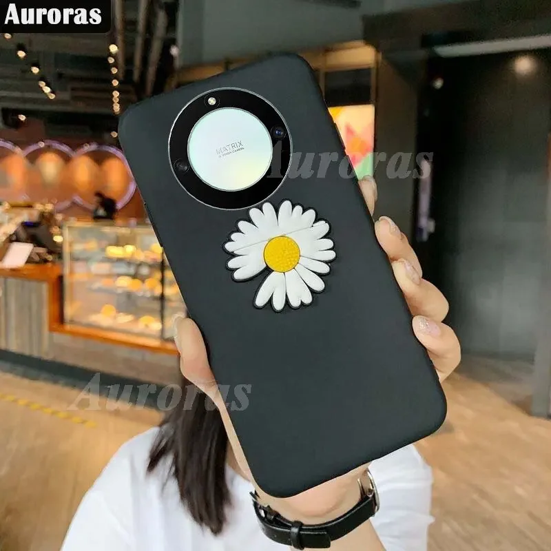 Auroras For Honor Magic 5 Lite 4G 5G Case Thin Back Matte With Chrysanthemum Ring Cover For Honor Magic 4 Pro Case