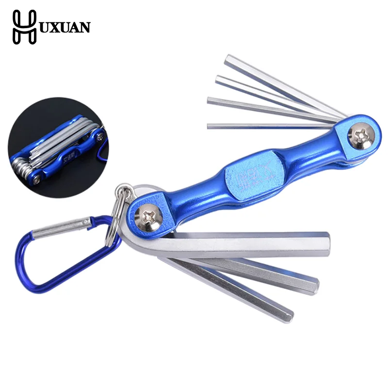 Folding Portable Hexagonal Wrench Set Metal Metric Chave Allen Key Hex Screwdriver Wrenches Hand Tool Repair Tools