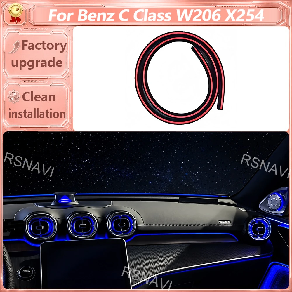 Windshield-Side Dashboard Surround Ambient Lighting for Mercedes-Benz C-Class W206 2022-2025 Interior Trim Illumination Retrofit