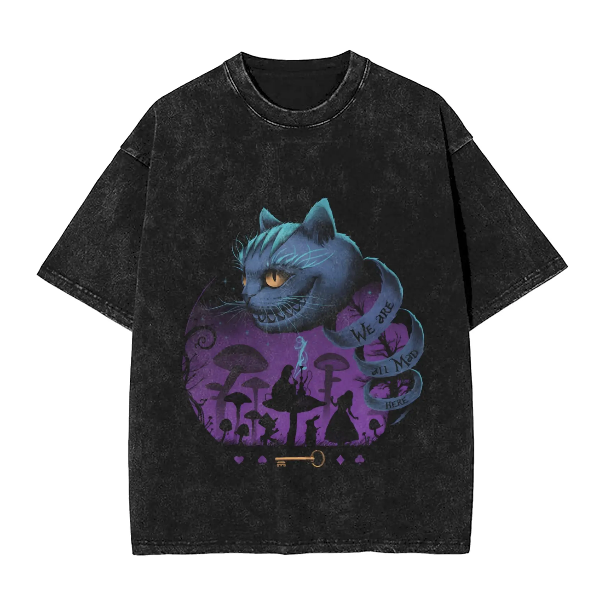Alice Madness Returns Men T Shirt Washed  Fun Tees Short Sleeve Crew Neck T-Shirts Cotton Gift Idea Clothes