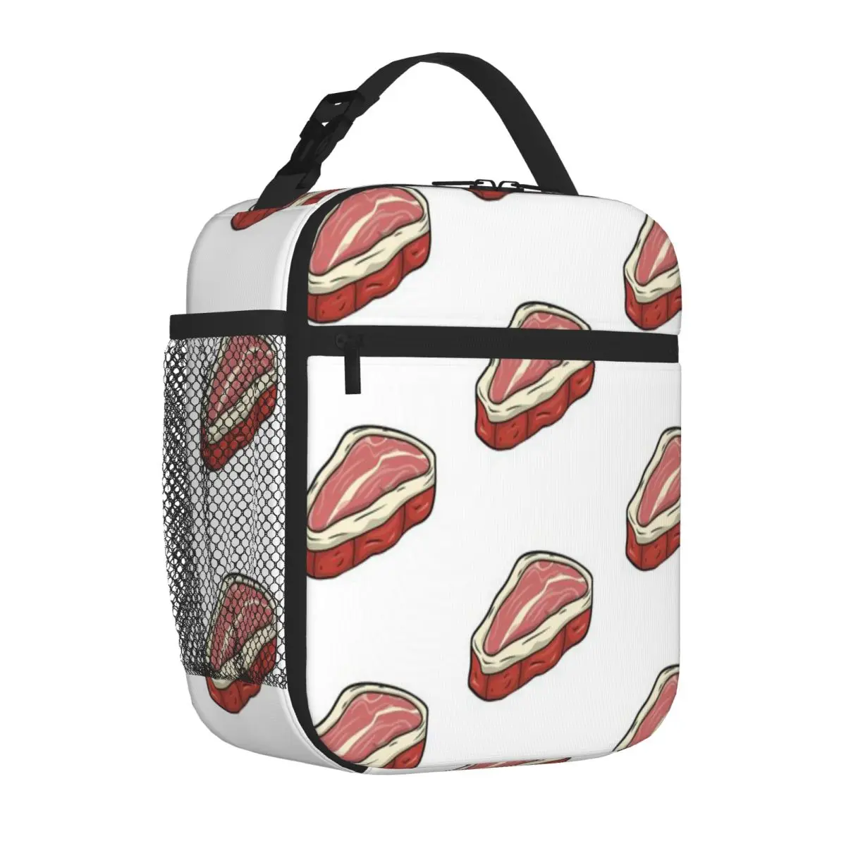 Hot Sale T-bone Steak Watercolor Sports Lunch Bag Car Driving Lunch Food Cooler Bag