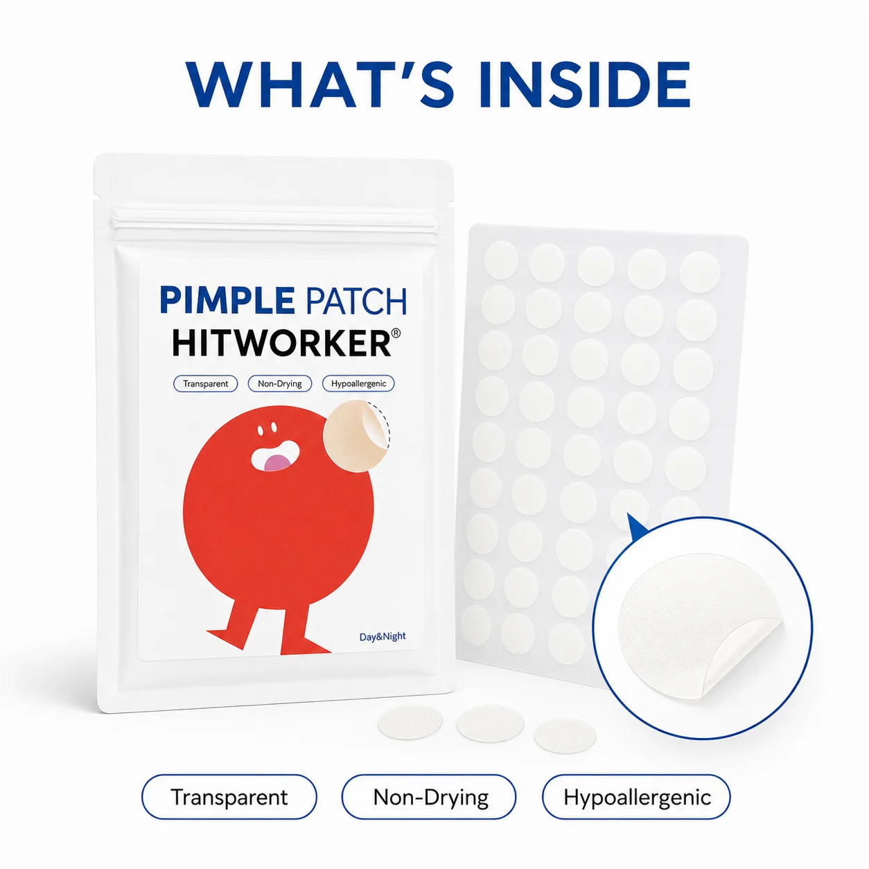 200/400/800 pieces/set of hydrogel patches for acne coverage, suitable for both men and women, suitable for all skin types