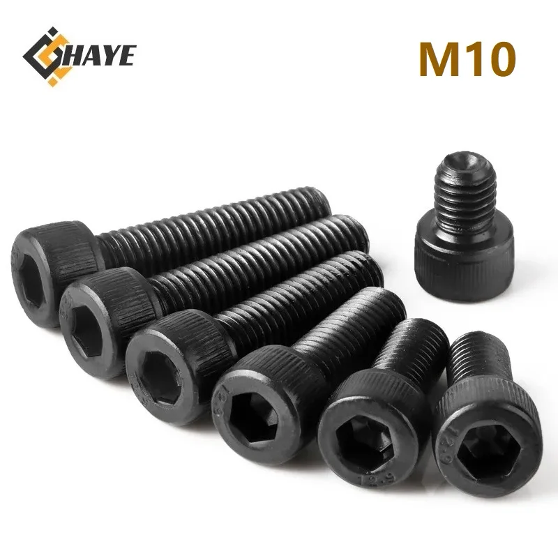 M10 Full Tooth Hexgon Socket Cap Screws12.9 Grade Alloy Steel 10 12 18 80 90 100 110 120 130 140 150mm Full Thread Hex Bolts