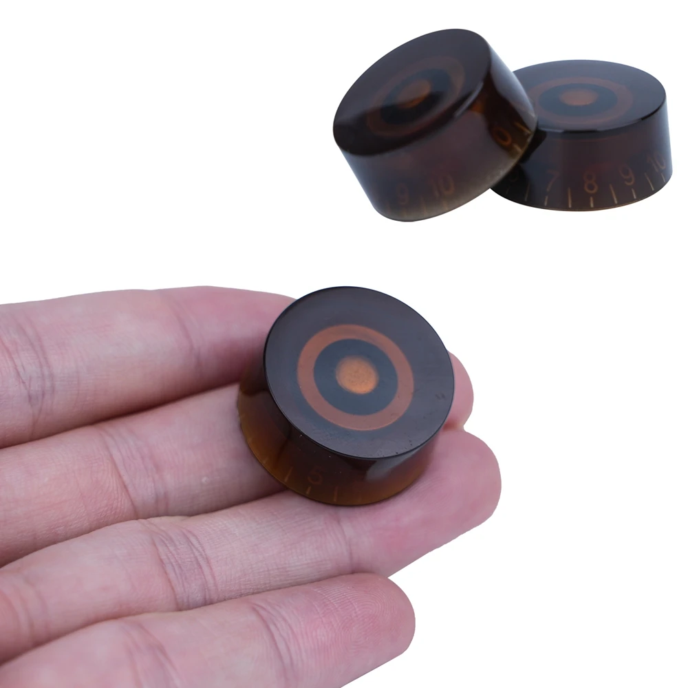 4 Stück Gitarren-Lautstärkeregler, Top-Hat-Knöpfe, Geschwindigkeits- und Tonpedal-Regler für E-Gitarre und Bass, 29 Farben – Detail 24