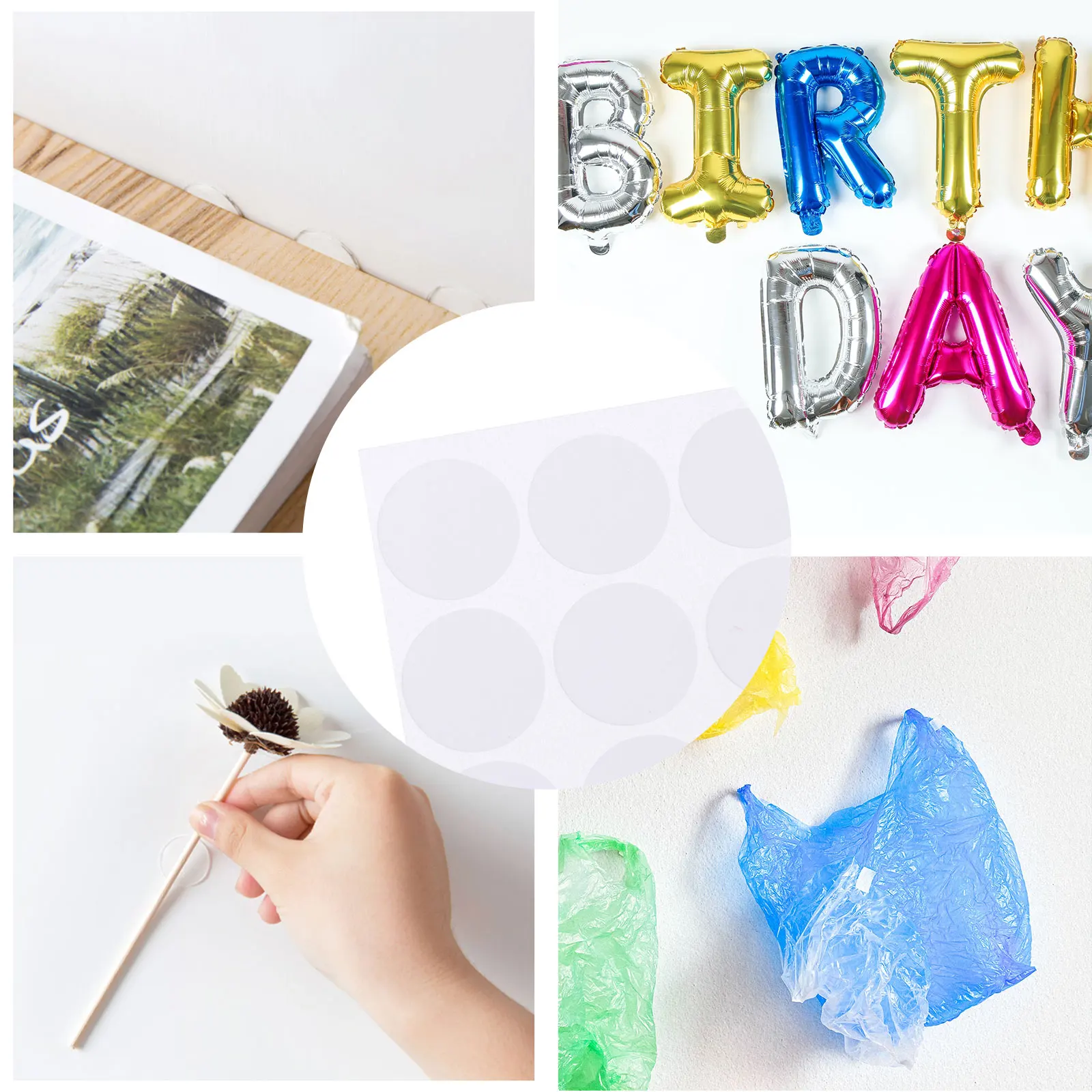 20 Sheets Round Adhesive Dots Strong Viscosity No Residue Craft Decoration Dots Party Decoration Adhesive Mounts