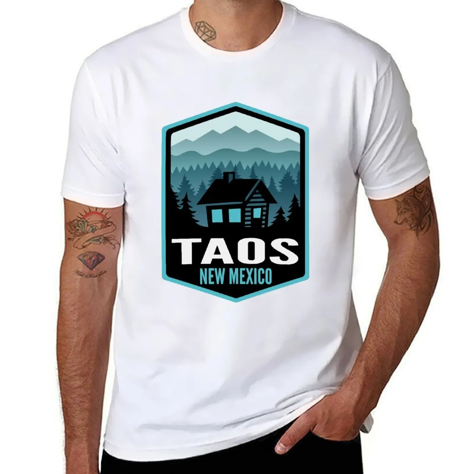 

Taos New Mexico Mountain Town Cabin T-Shirt mens graphic t shirts man t shirts for men