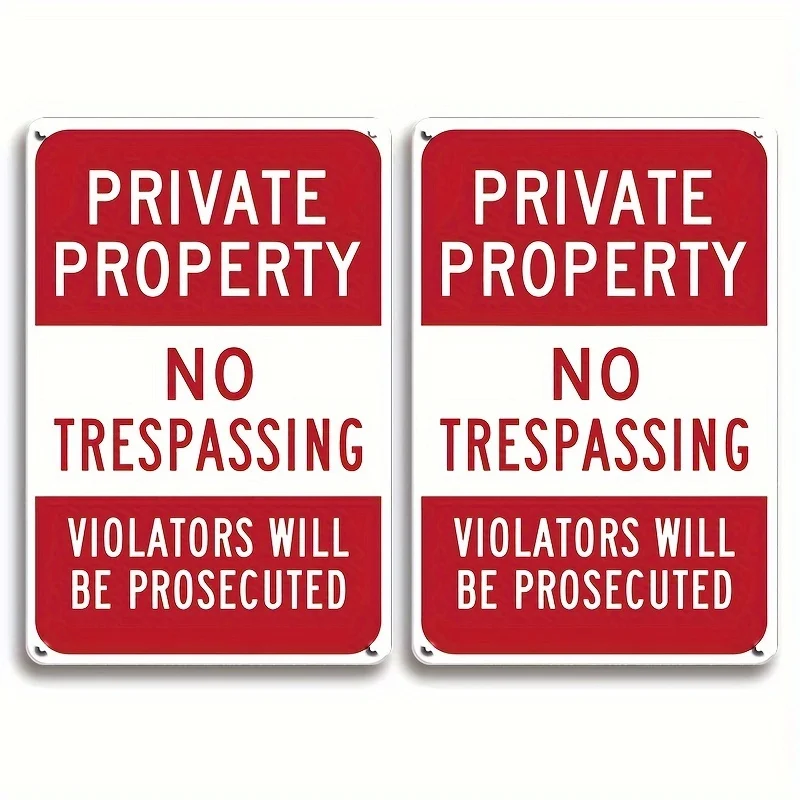 Retro charm | Durable "personal property" and "no trespassing" metal sign, easy to hang, retro style, 8x12 inches