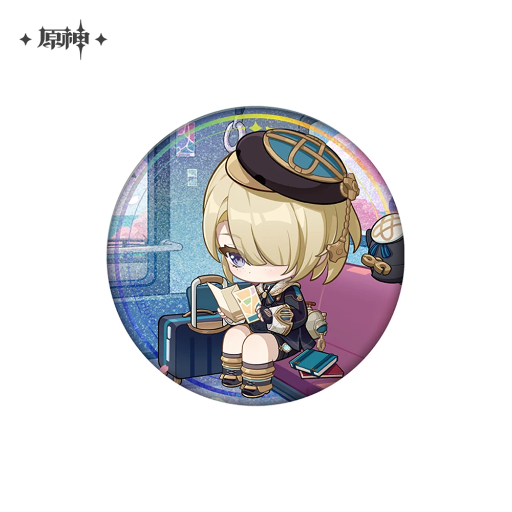 58 มม.เกม Genshin Impact Alhaitham Kirara Freminet Ganyu Kaeya คอสเพลย์เครื่องแต่งกาย Badge Pin SPTE Tinplate เข็มกลัด Prop