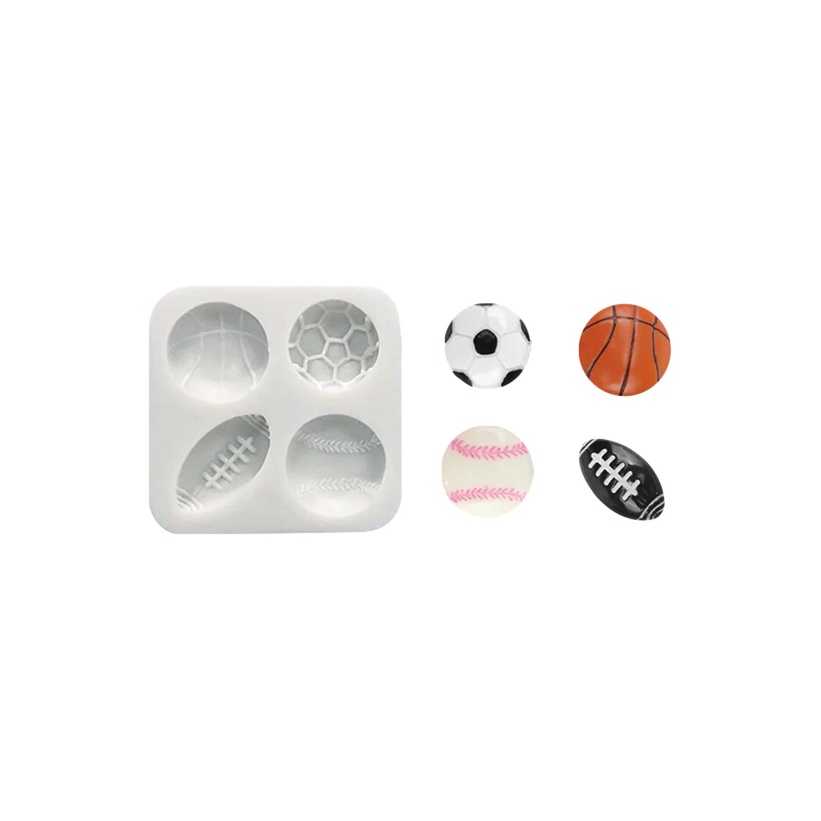 Football Tennis Rugby Basketball Silicone Sugarcraft Mold Cupcake Baking Mold Fondant Cake Decorating Tools