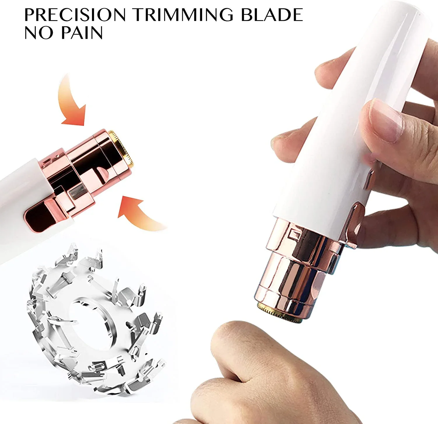 Dighealth 2 w 1 akumulatorowy trymer do brwi depilator do twarzy makijaż Mini maszynka do golenia bezbolesny depilator z wbudowanym światłem LED